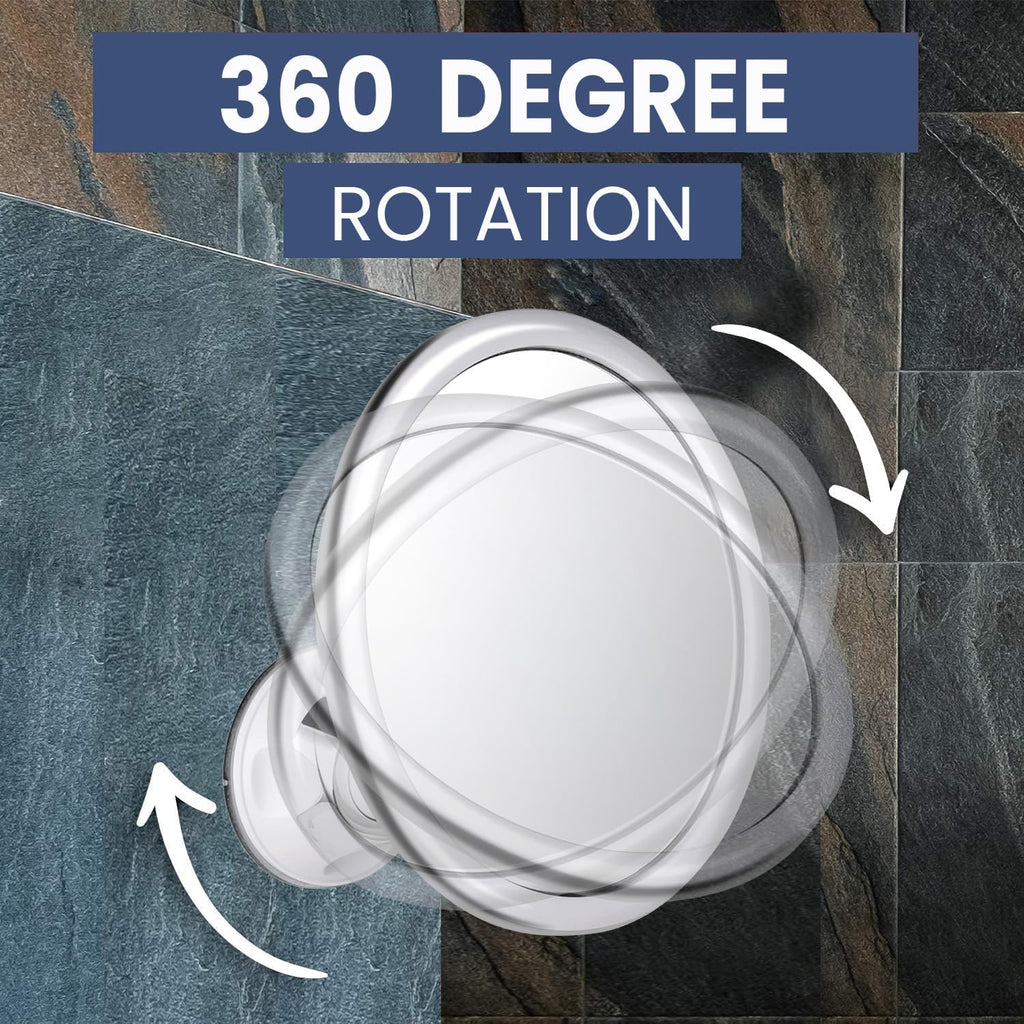 MIRRORVANA Anti Fog Mirror for Shower - Fogless, Shatterproof Shaving Mirror with 360° Swivel and Adjustable Suction Cup - 6.7" x 6.7" Round (Classic Chrome)