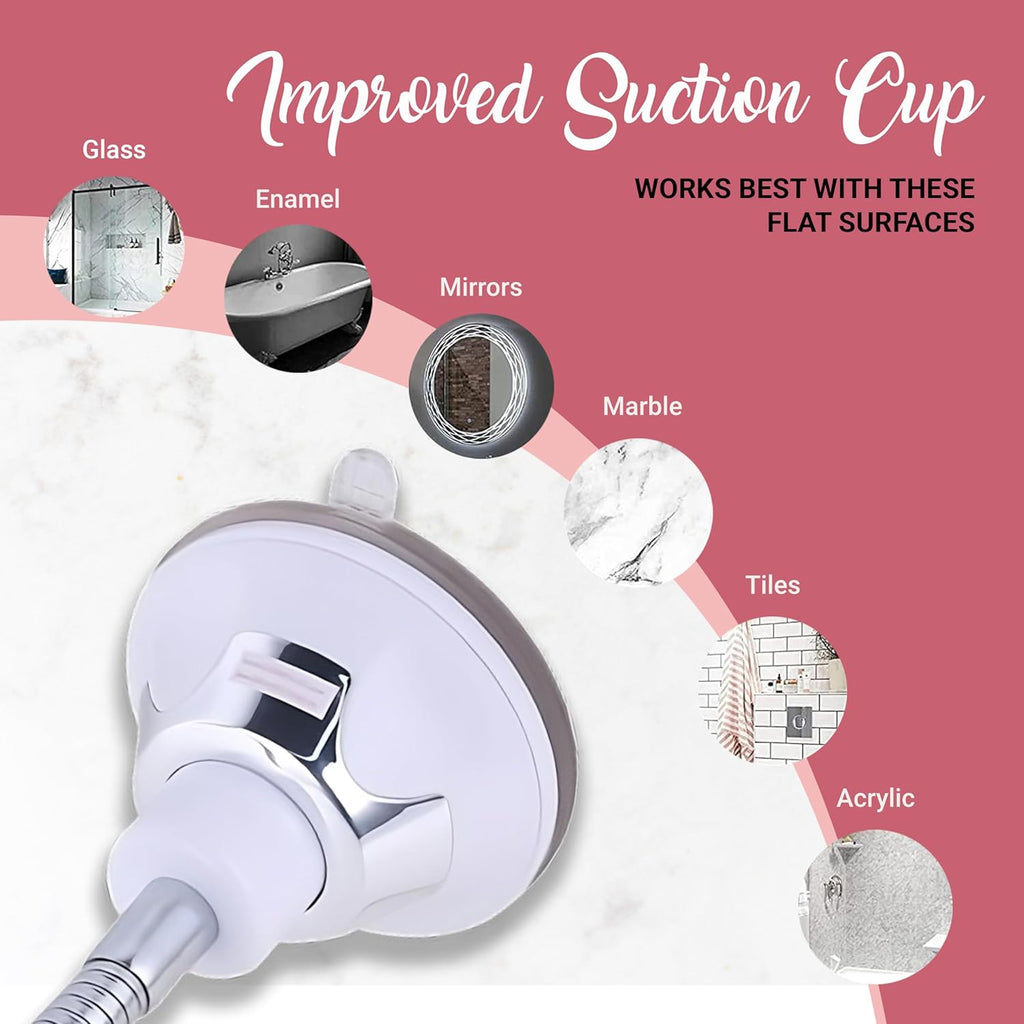 MIRRORVANA 10X Magnifying Makeup Mirror - Flexible Design with Adjustable Gooseneck and Suction Cup, 2-in-1 Tabletop and Wall-Mounted for Vanity or Bathroom Use - 6.3" x 6.3" (Square)