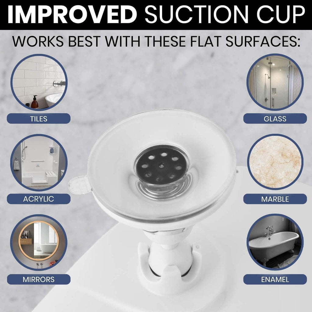 MIRRORVANA Fogless Shower Mirror for Shaving with Razor Holder, Strong Suction and 360° Swivel, Shatterproof and Anti Fog Design, 8-Inch x 7-Inch (White)