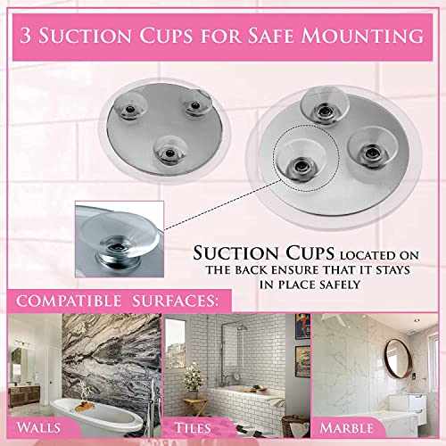 MIRRORVANA Magnifying Mirror Set Combo with 3 Suction Cups Each - Compact & Travel Ready (Glass (20X & 10X))