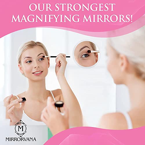 MIRRORVANA 20X & 7X Magnifying Mirror Set Combo with 3 Suction Cups Each - Compact & Travel Ready (Glass)