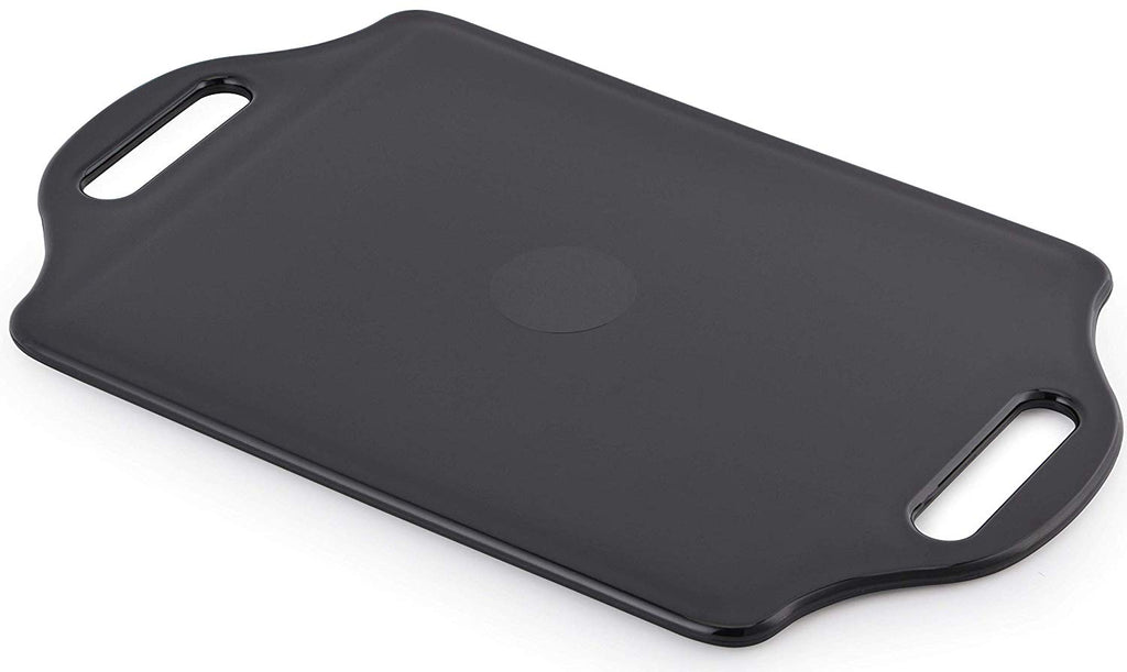 Mirrorvana X-Large Barber Hand Mirror with Comfy Grip Twin Handles - Black (14" x 8.5")