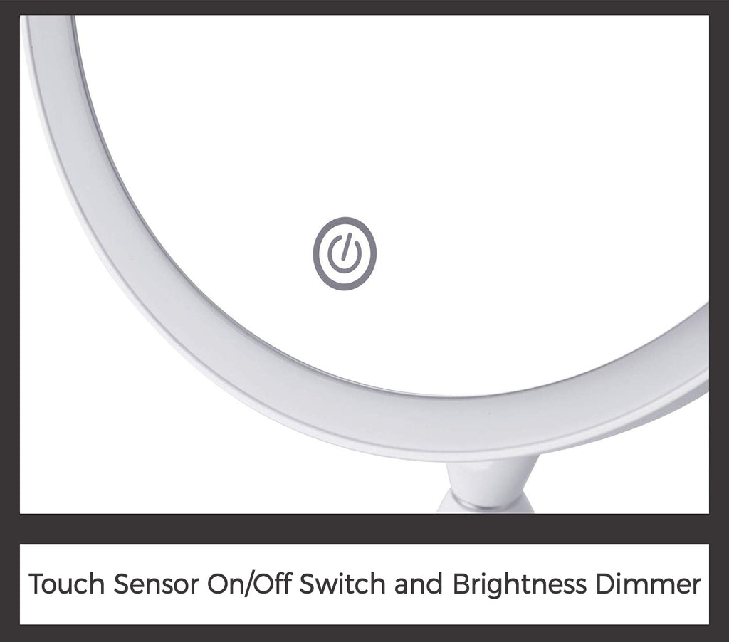 Mirrorvana Lighted Makeup Mirror with 30 LED Lightbulbs and Detachable 5X Magnifying Spot Mirror, 13" Height & 7" Diameter