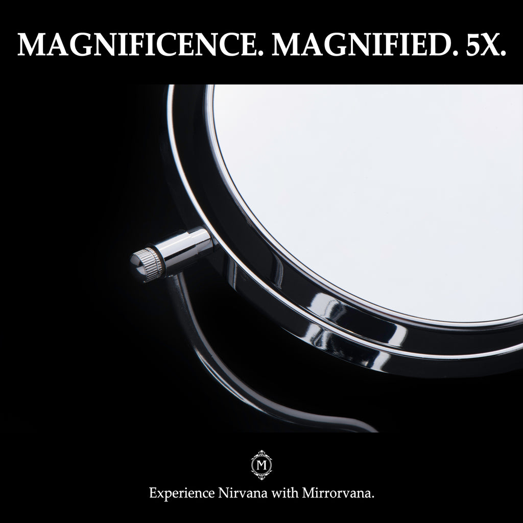 Bright N Curvy Double-Sided Lighted Makeup Mirror w/1x 3x Magnification for Vanity Countertop, 6-Inch