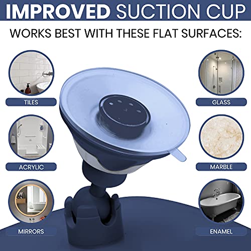 MIRRORVANA Fogless Shower Mirror for Shaving with Upgraded Suction, Anti Fog Shatterproof Surface and 360° Swivel, 1X Magnifying, 6.3 x 6.3 Inch (Blue)
