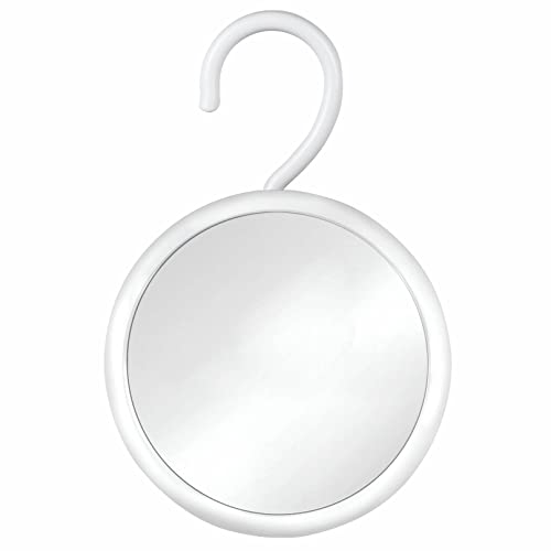 MIRRORVANA Hangable Round Fogless Shower Shaving Mirror with 360° Swivel Rotatable Hook for Hanging and Bonus Anti-Fog Spray - Anti Fog Shatterproof Surface 6.7" Diameter