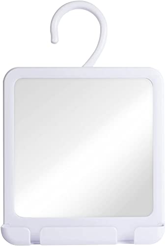 SDlumeiy Fogless Shower Mirror Includes 1 Adhesive Hooks 1Shaver Hook  Frameless Shower Mirror Anti-Fog Shower