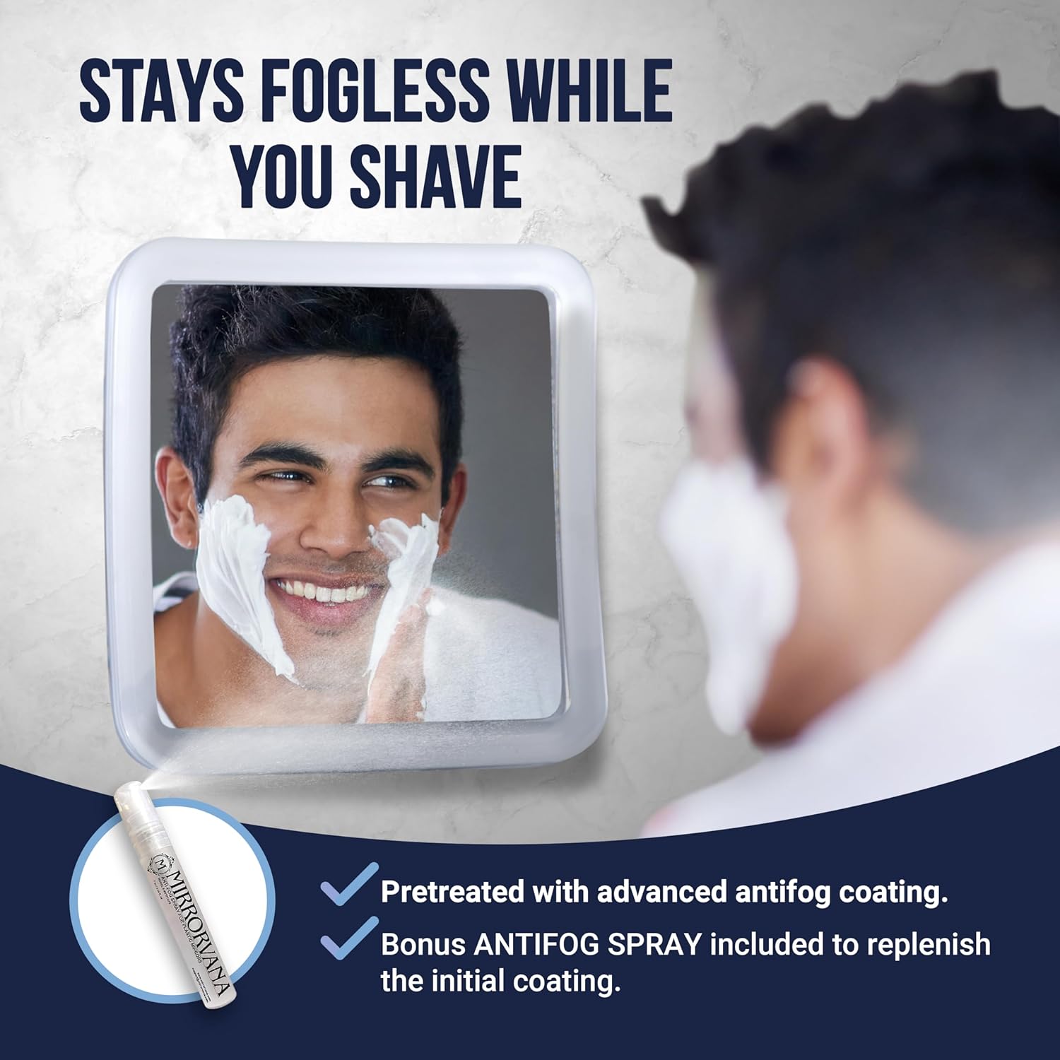 Small Travel Fogless Shower Mirror with Suction Cups (Transparent) - MVSSF53A1X - 72 Units Per Carton
