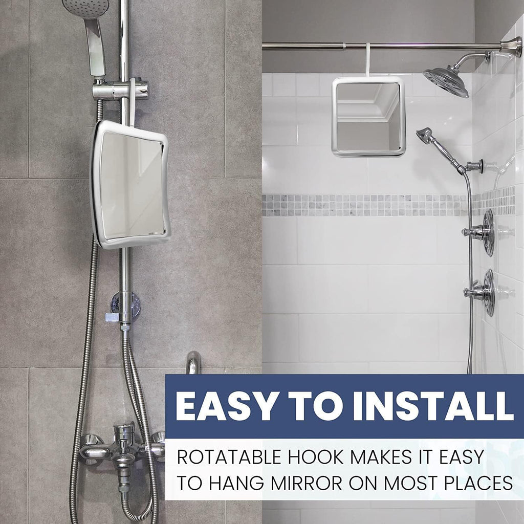 Hangable Fogless Shower Mirror (Chrome) - MVSFHK63CH1X - Case Pack of 60