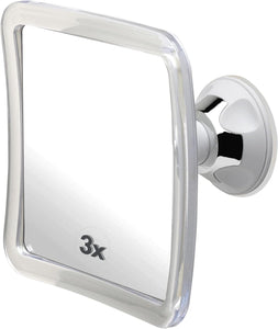 3X Magnifying Fogless Shower Mirror with Suction Mount (Transparent)