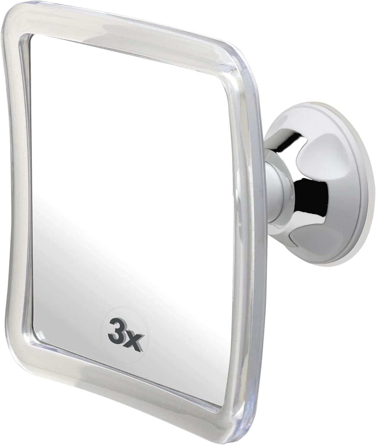 3X Magnifying Fogless Shower Mirror with Suction Mount (Transparent) - MVSF63A3X - 36 Units Per Carton
