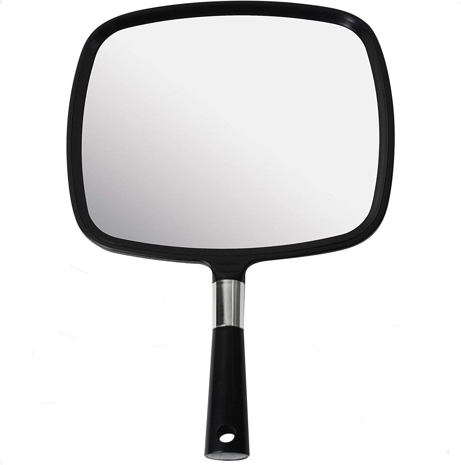 Large Hand Mirror with Comfy Handle (Black)
