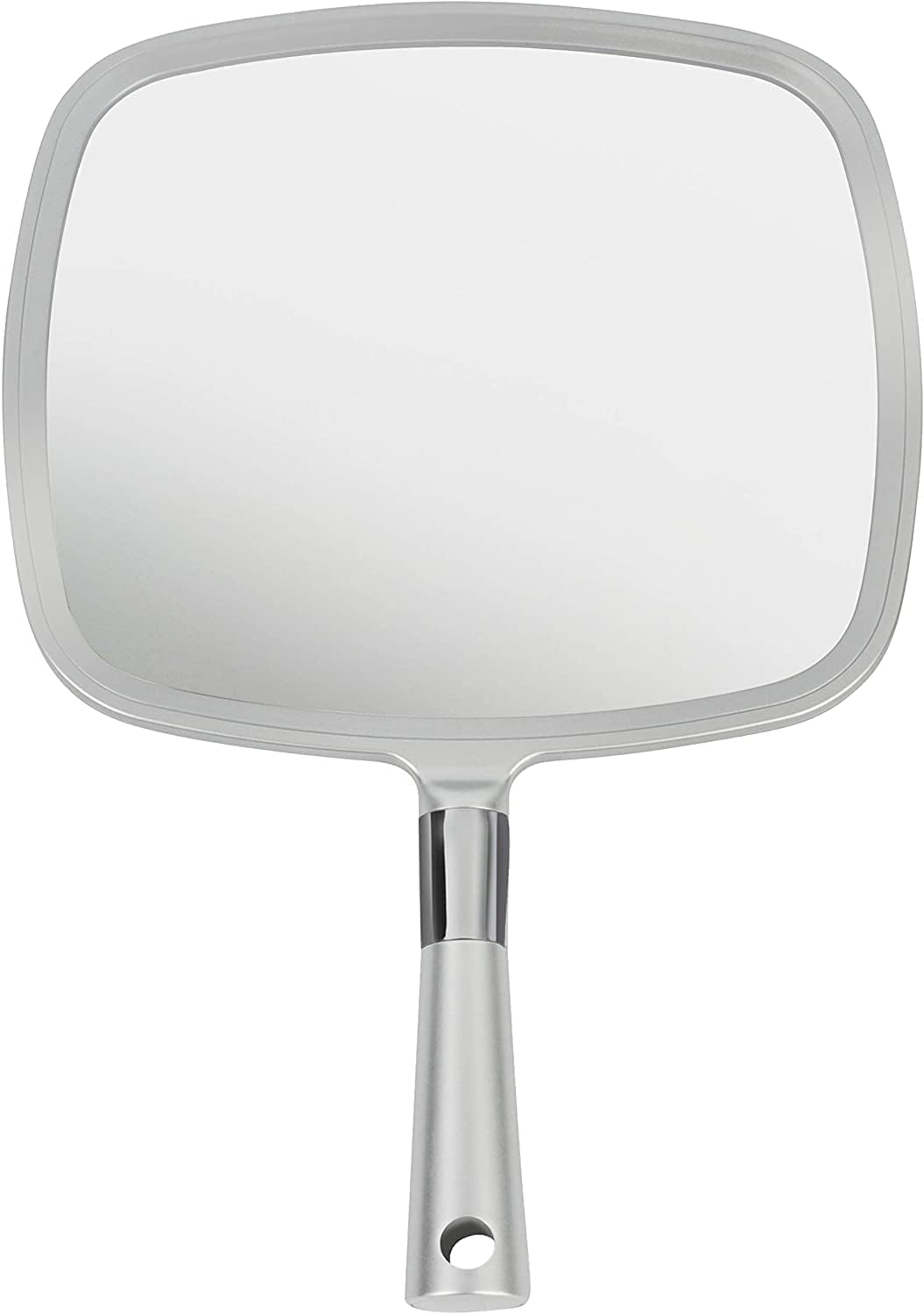 Large Hand Mirror with Comfy Handle (Silver)