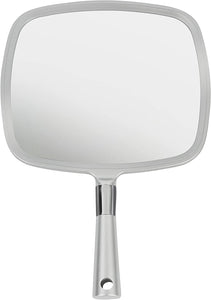 Large Hand Mirror with Comfy Handle (Silver)