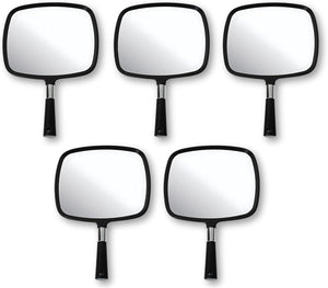 Large Hand Mirror with Comfy Handle, Pack of 5 (Black)