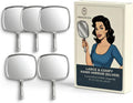 Large Hand Mirror with Comfy Handle, Pack of 5 (Silver)