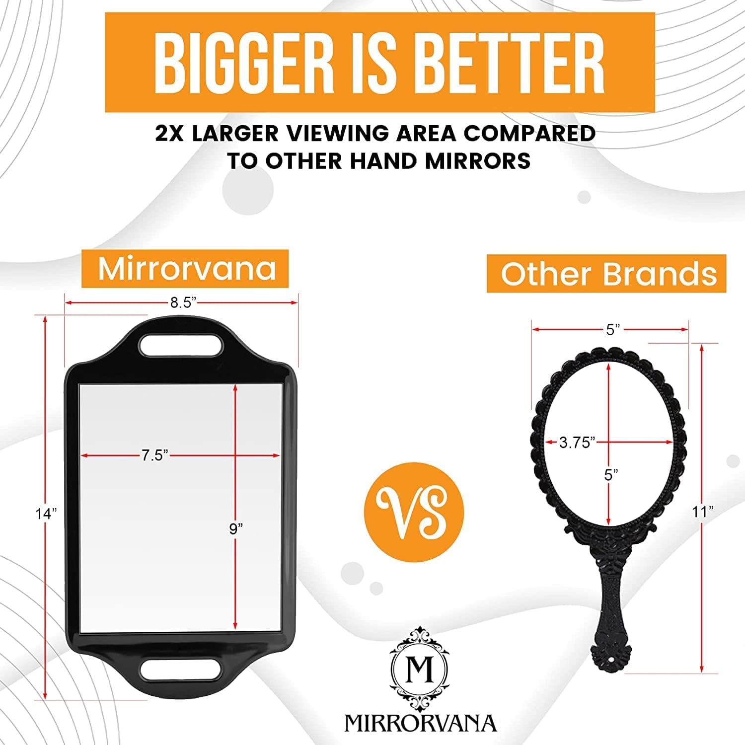 Extra-Large Barber Hand Mirror with Double Comfy Handles