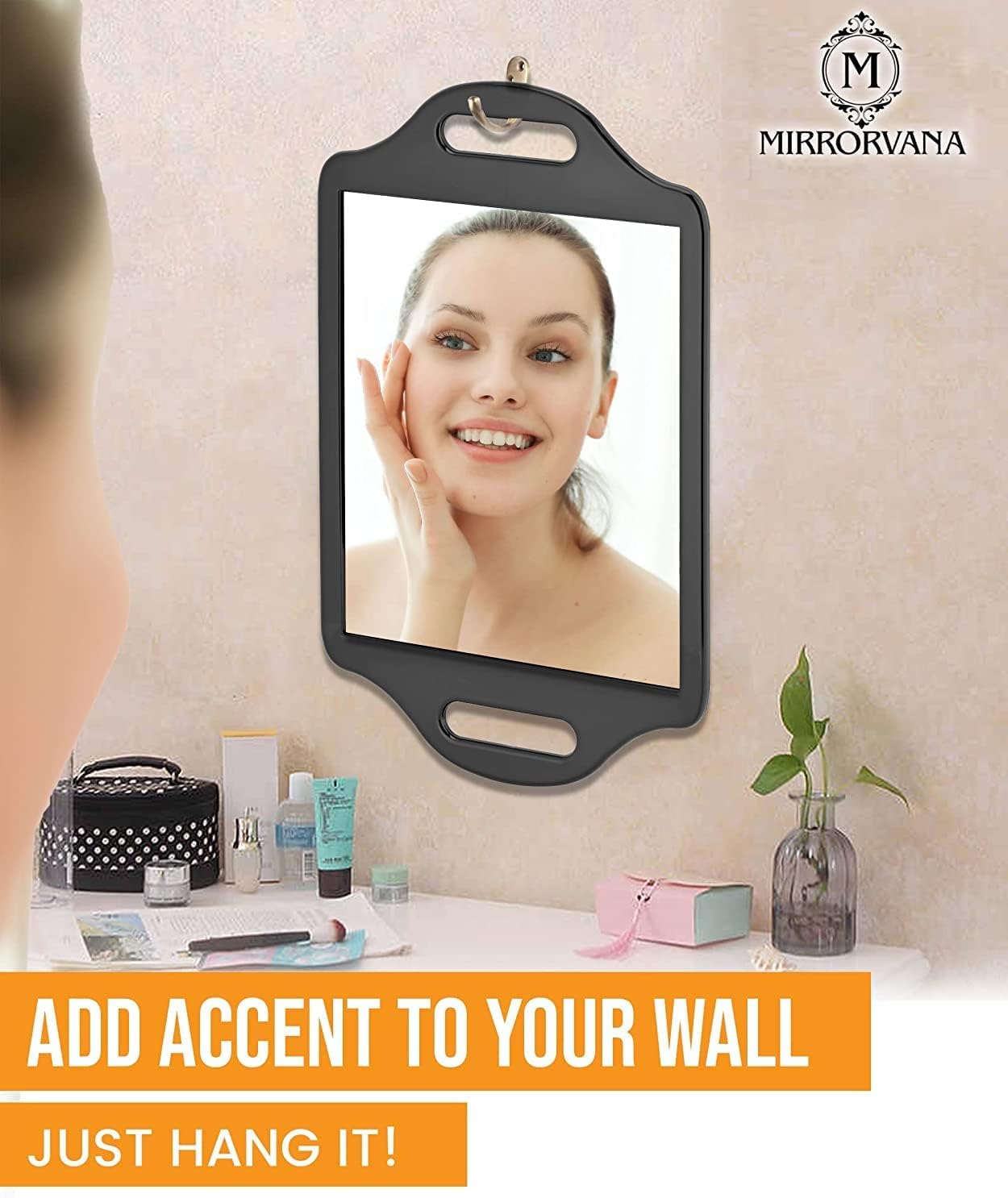 Extra-Large Barber Hand Mirror with Double Comfy Handles