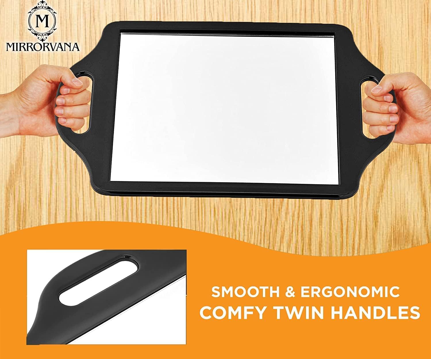 Extra-Large Barber Hand Mirror with Double Comfy Handles