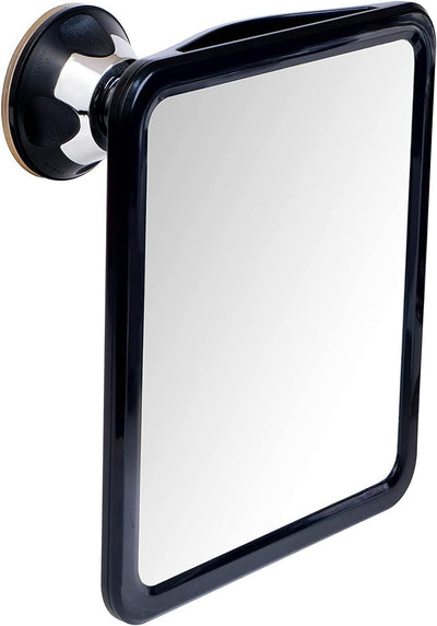 Dual Anti Fog Shower Mirror for Shaving, 8" x 7" (Black)
