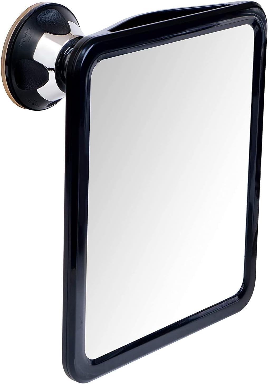 Fogless Shower Mirror with Dual Anti-Fog System and Suction Mount (Black) - MVSFM87B1X - 36 Units Per Carton