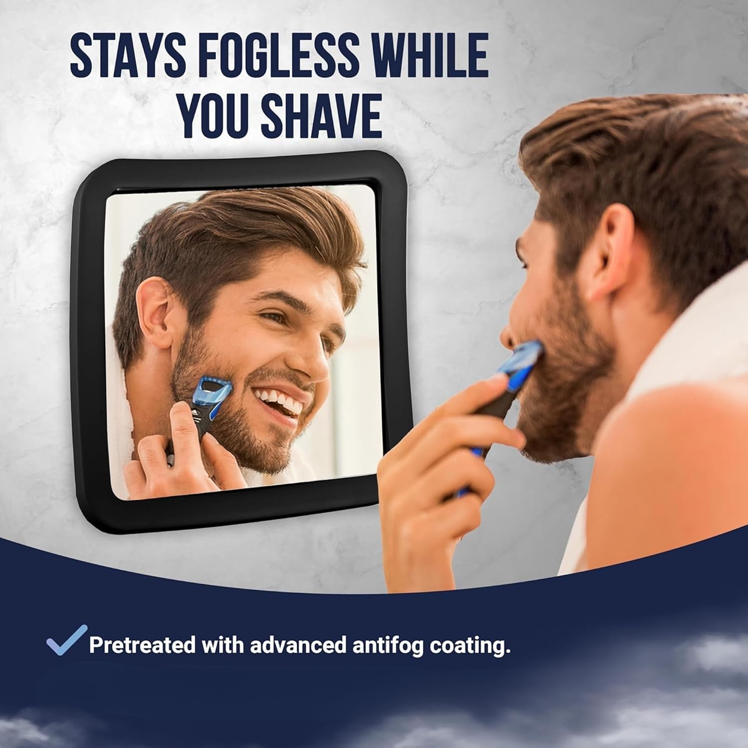 Fogless Shower Mirror with Suction Mount (Black) - MVSF63K1X - 36 Units Per Carton