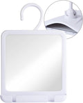 Hangable Fogless Shower Mirror with Dual Anti-Fog System and Razor Holder (White)