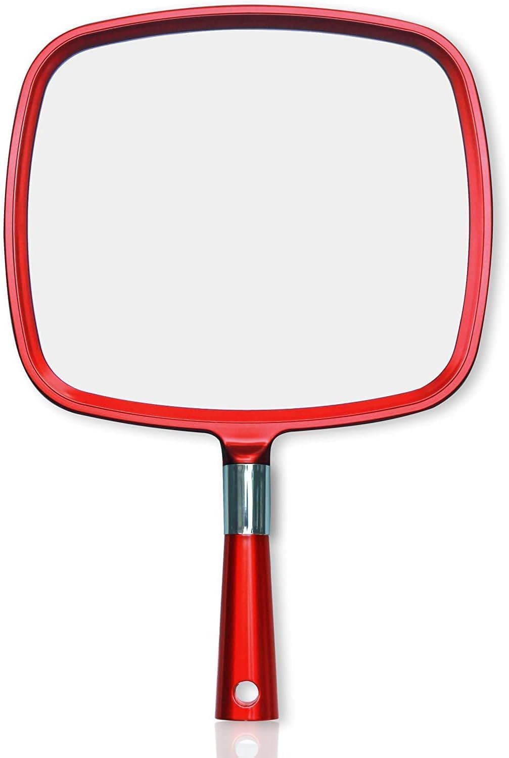 Large Hand Mirror with Comfy Handle (Red) - MVHH79RR1X - 28 Units Per Carton