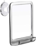 Fogless Shower Mirror with Dual Anti-Fog System, Suction Mount, and Razor Holder (Chrome)