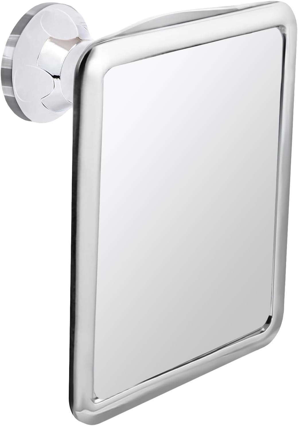 Fogless Shower Mirror with Dual Anti-Fog System and Suction Mount (Chrome)