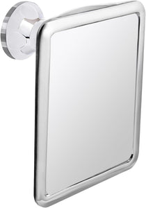 Fogless Shower Mirror with Dual Anti-Fog System and Suction Mount (Chrome)
