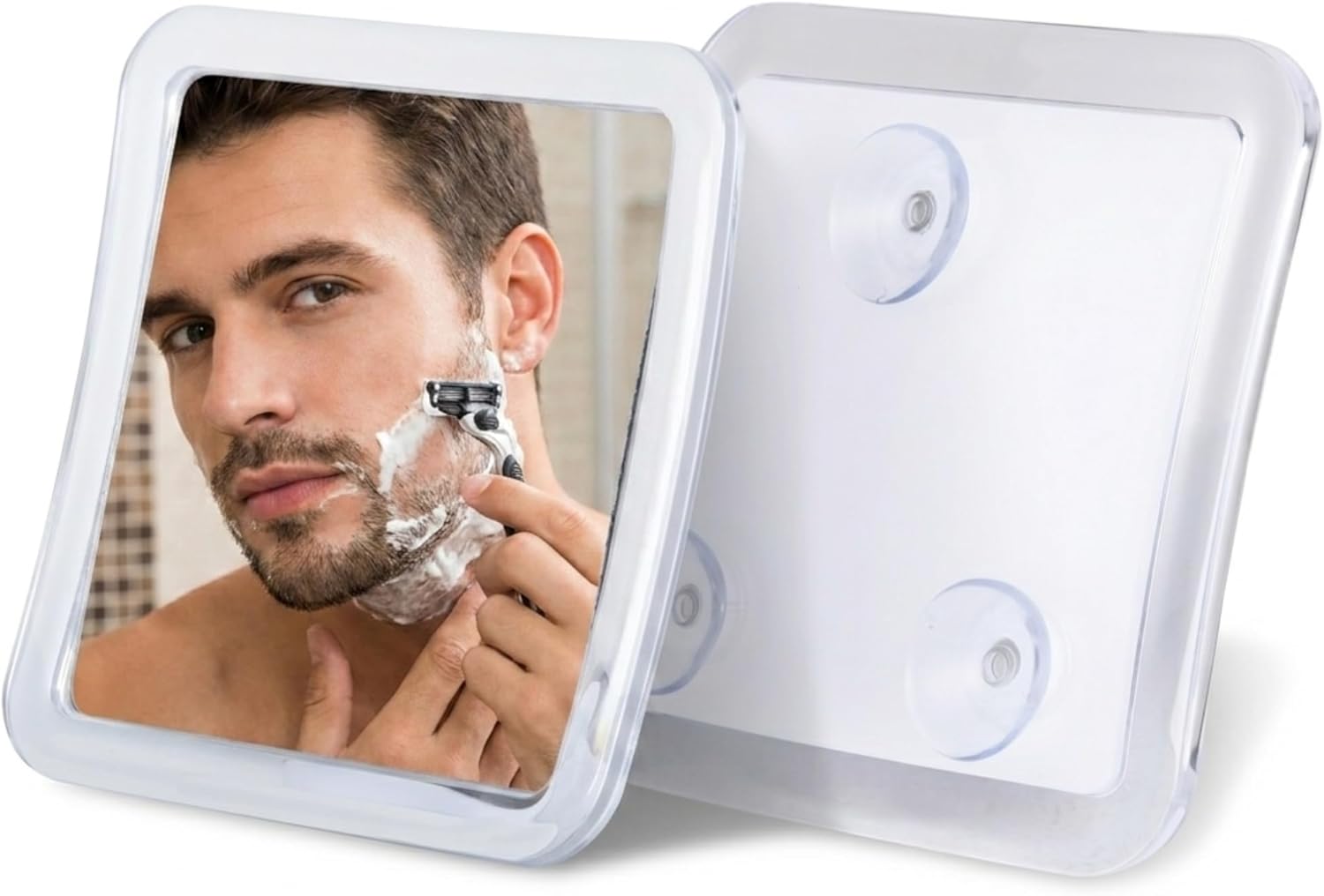 Small Travel Fogless Shower Mirror with Suction Cups (Transparent) - MVSSF53A1X - 72 Units Per Carton