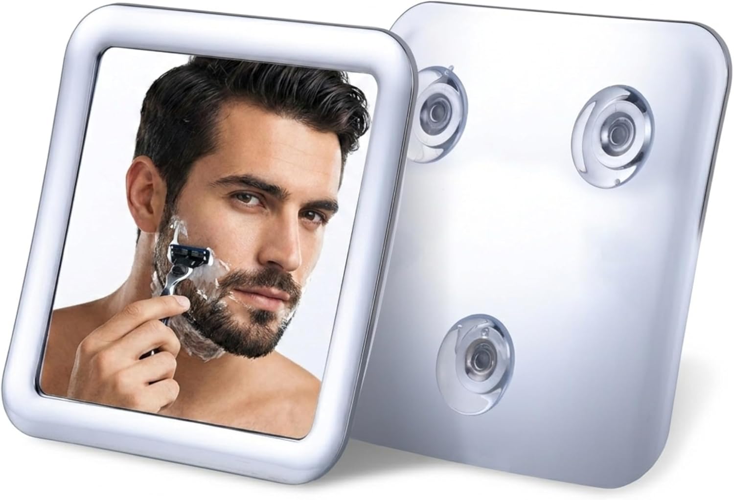 Small Travel Fogless Shower Mirror with Suction Cups (Chrome)