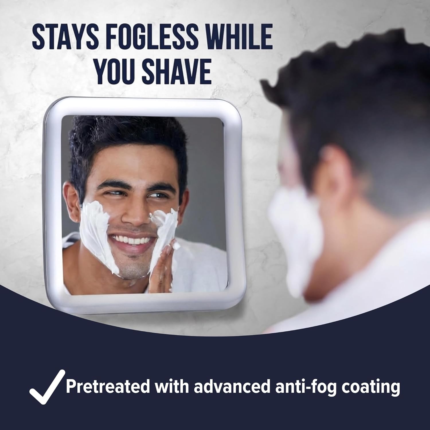 Small Travel Fogless Shower Mirror with Suction Cups (Chrome) - MVSSF53CH1X - 72 Units Per Carton