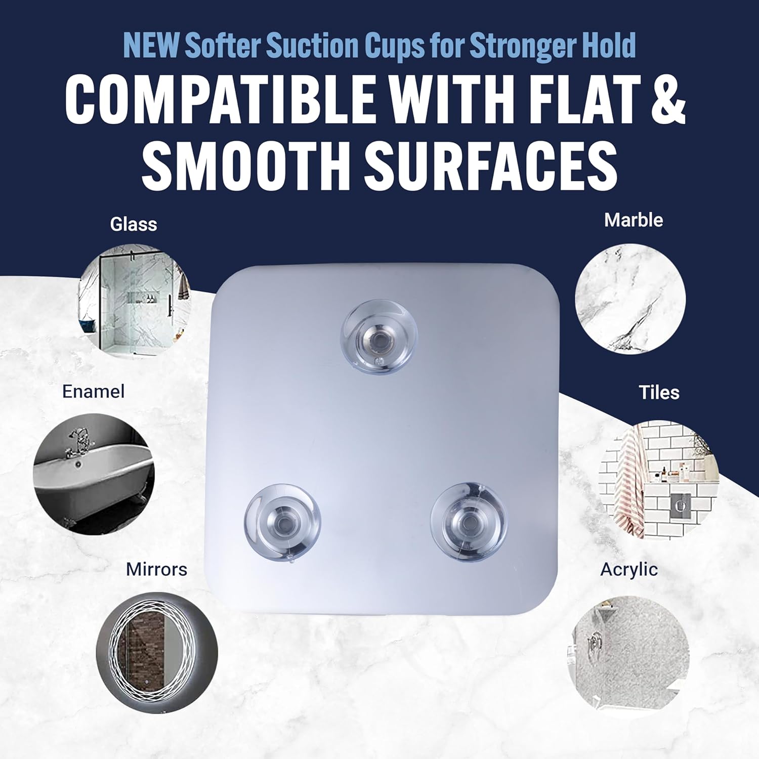 Small Travel Fogless Shower Mirror with Suction Cups (Chrome)