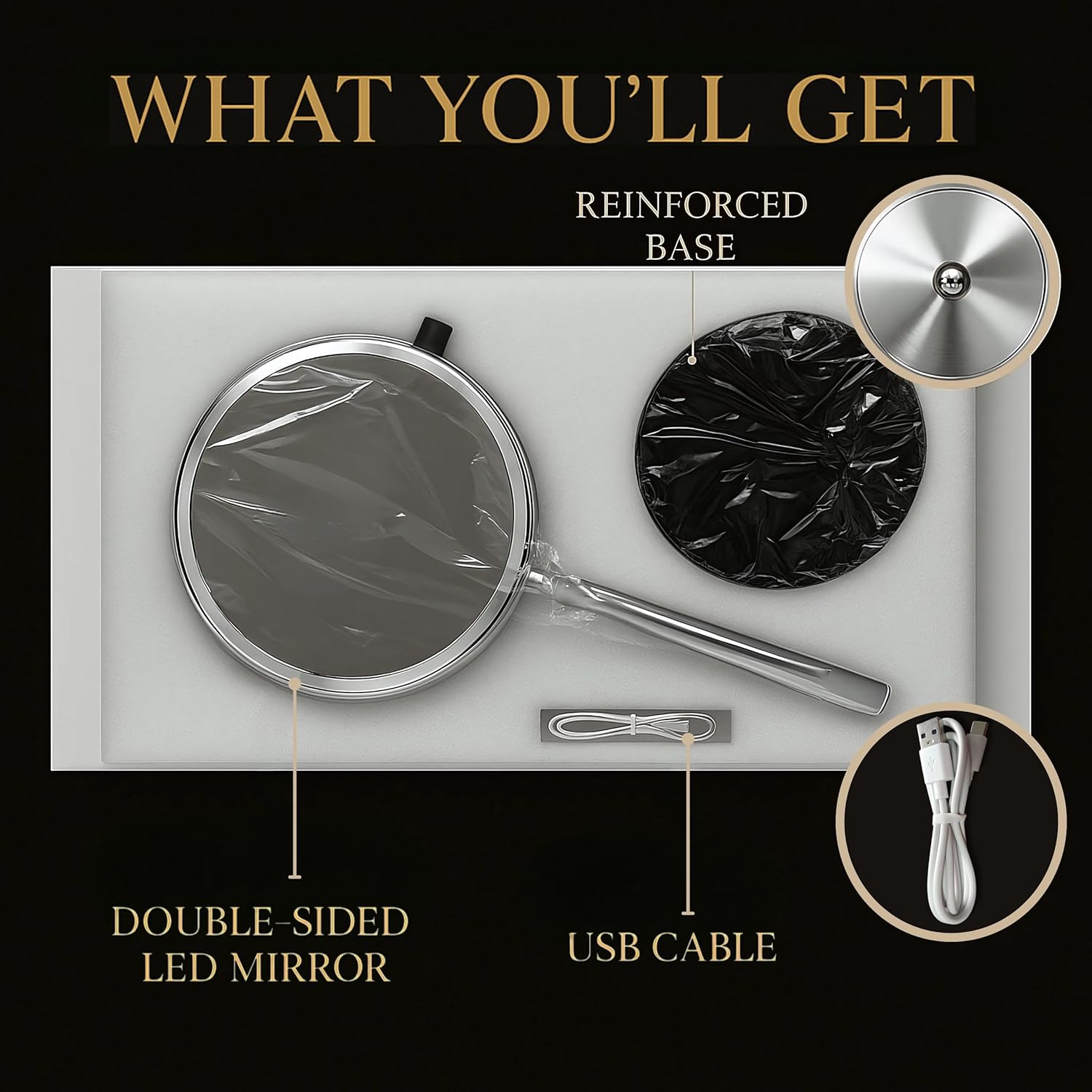 Lighted 20X/1X Magnifying Tabletop Makeup Mirror, 8" Wide (Chrome)