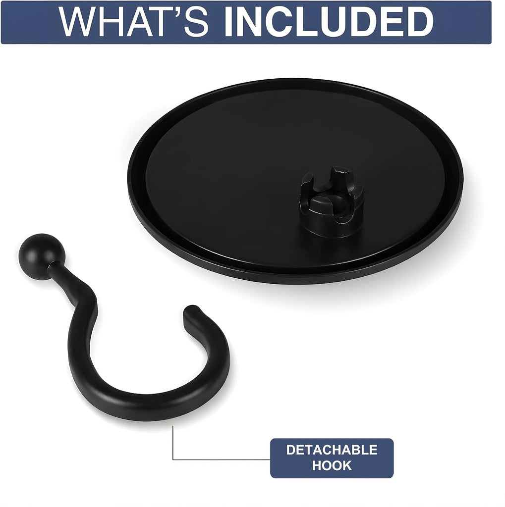 Round Hangable Fogless Shower Mirror for Shaving, 6.7" (Black)