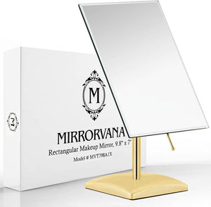 MIRRORVANA Large Free Standing Mirror for Bathroom Countertop, Dressing Table and Vanity Set - 9.8