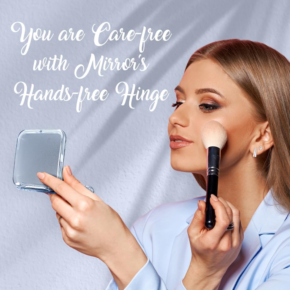 10X Square Magnifying Compact Mirror (Silver)