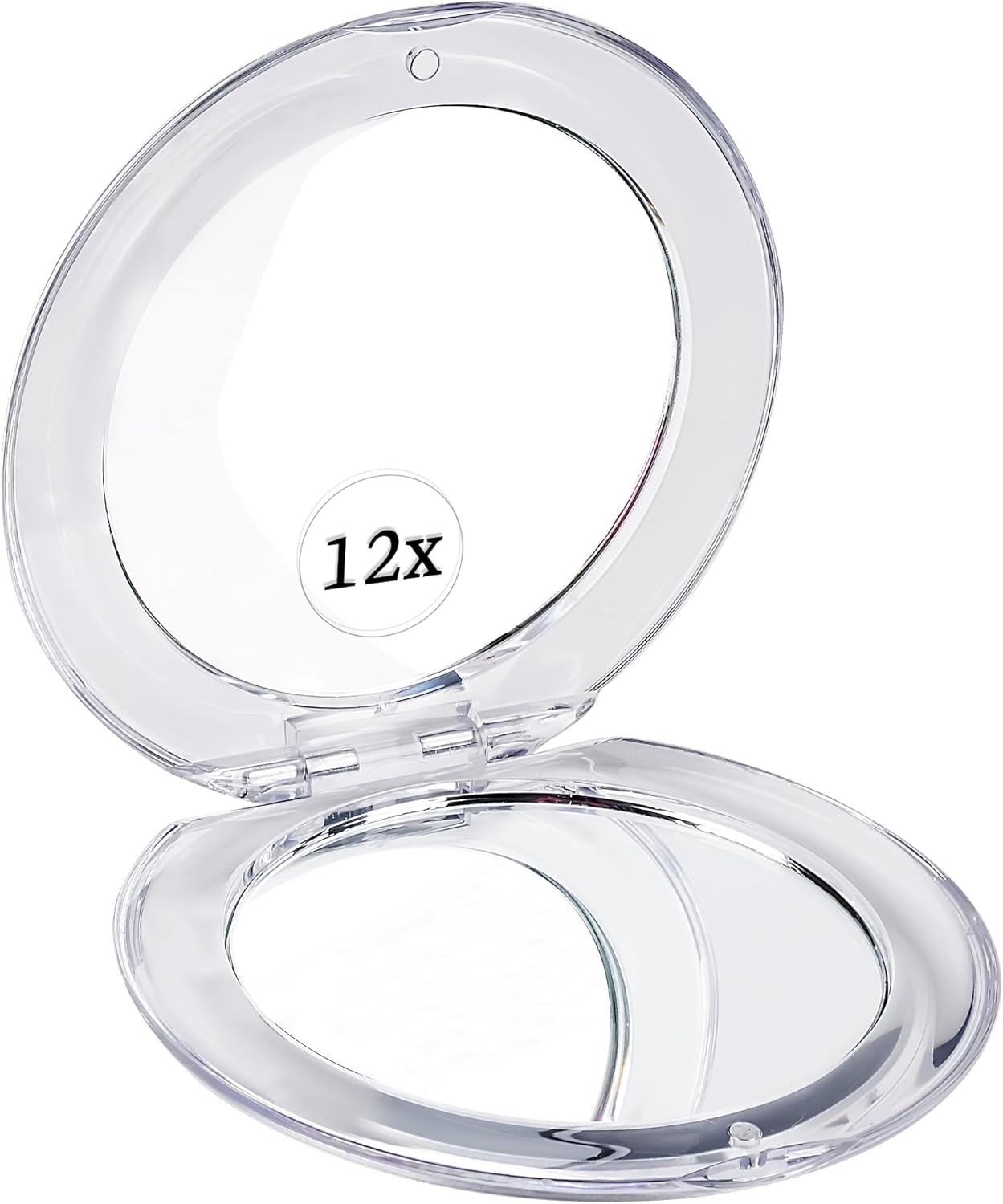 12X Round Magnifying Compact Mirror (Silver)