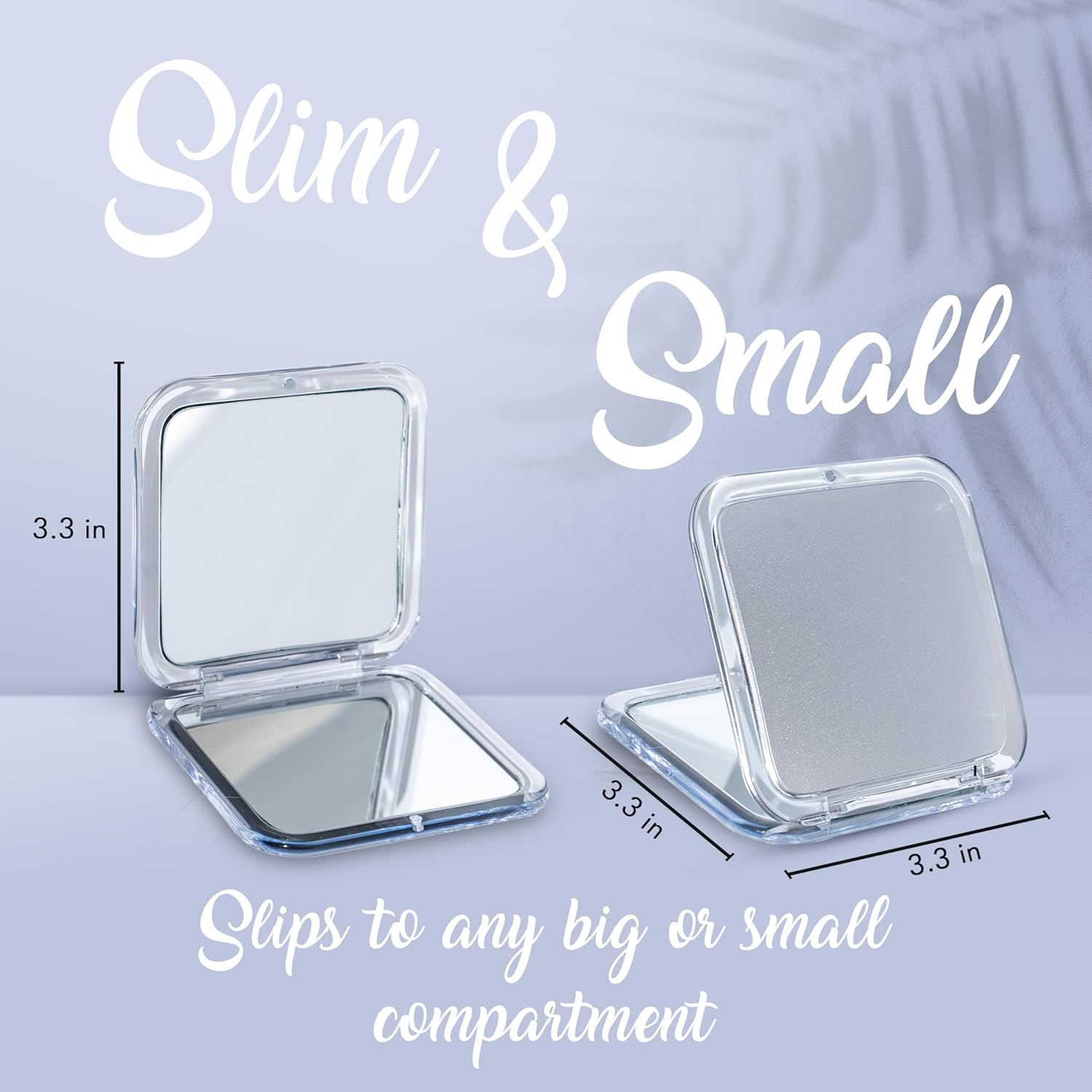 12X Square Magnifying Compact Mirror (Silver)