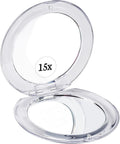 15X Round Magnifying Compact Mirror (Silver)