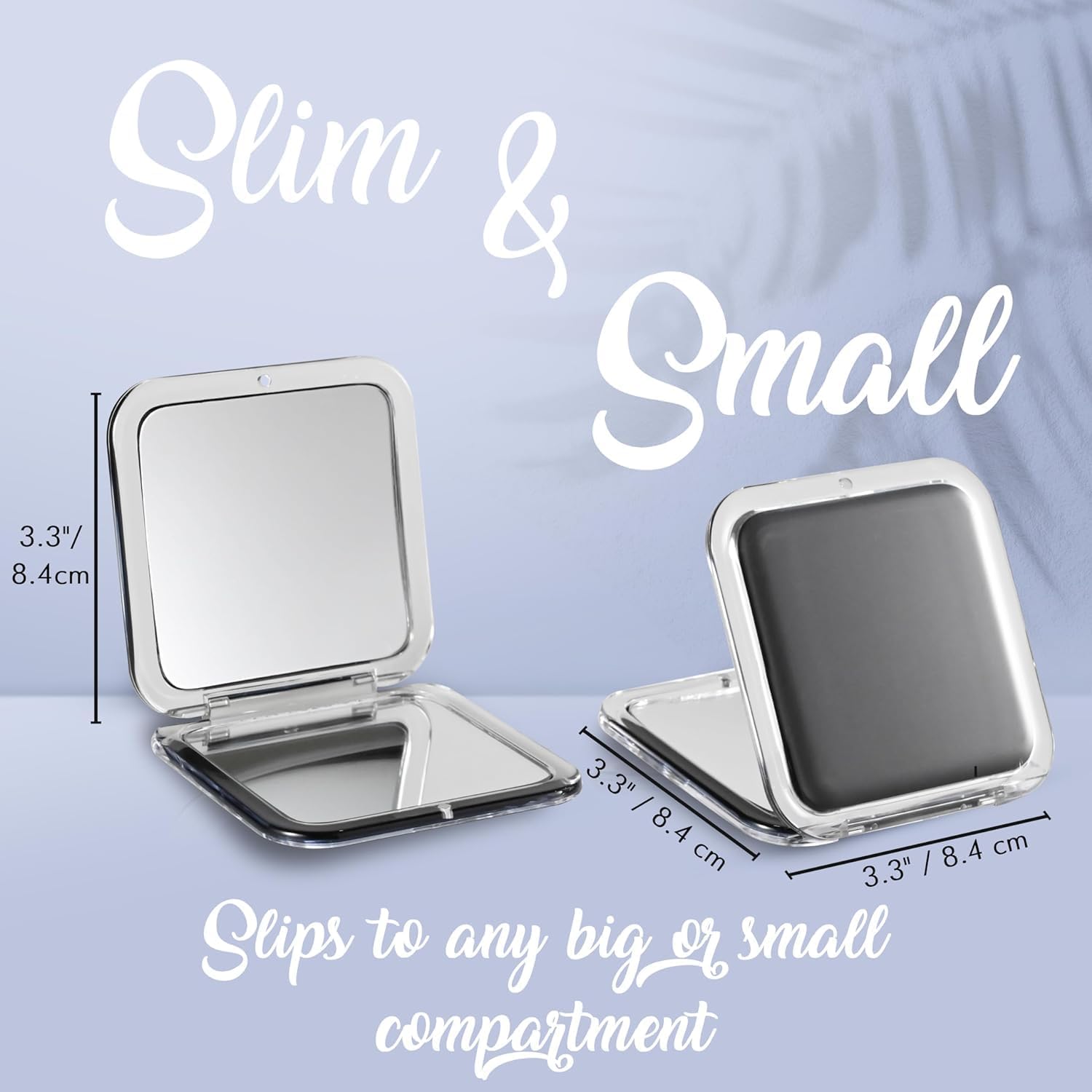 15X Square Magnifying Compact Mirror (Black)