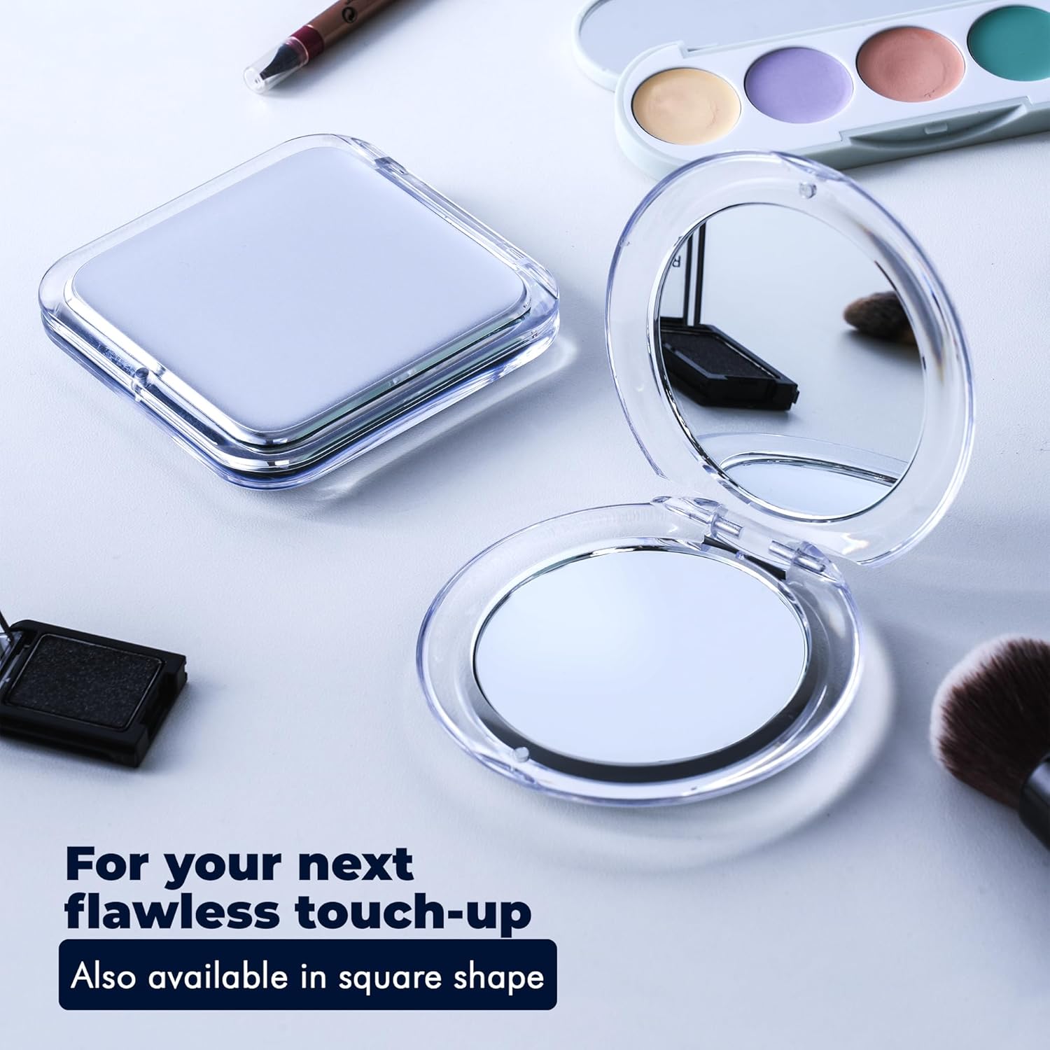 20X Round Magnifying Compact Mirror (Silver)