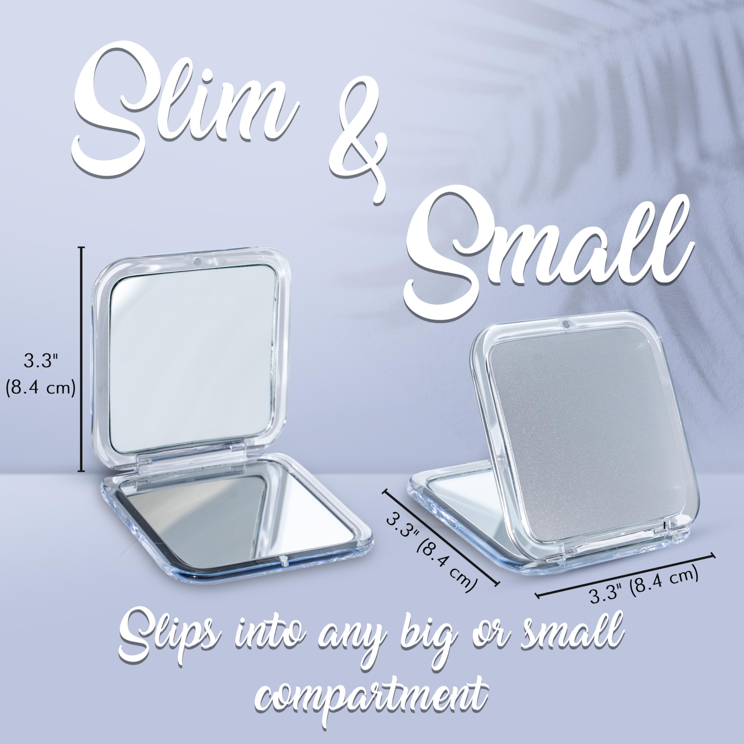 20X Square Magnifying Compact Mirror (Silver)