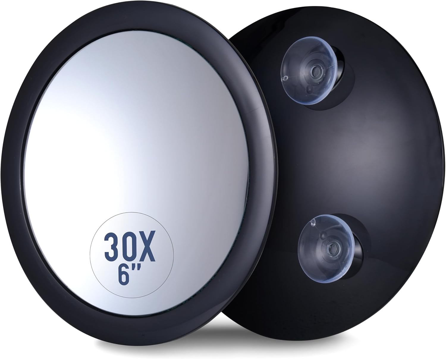 30X Magnifying Makeup Mirror with Suction Cups (Black)