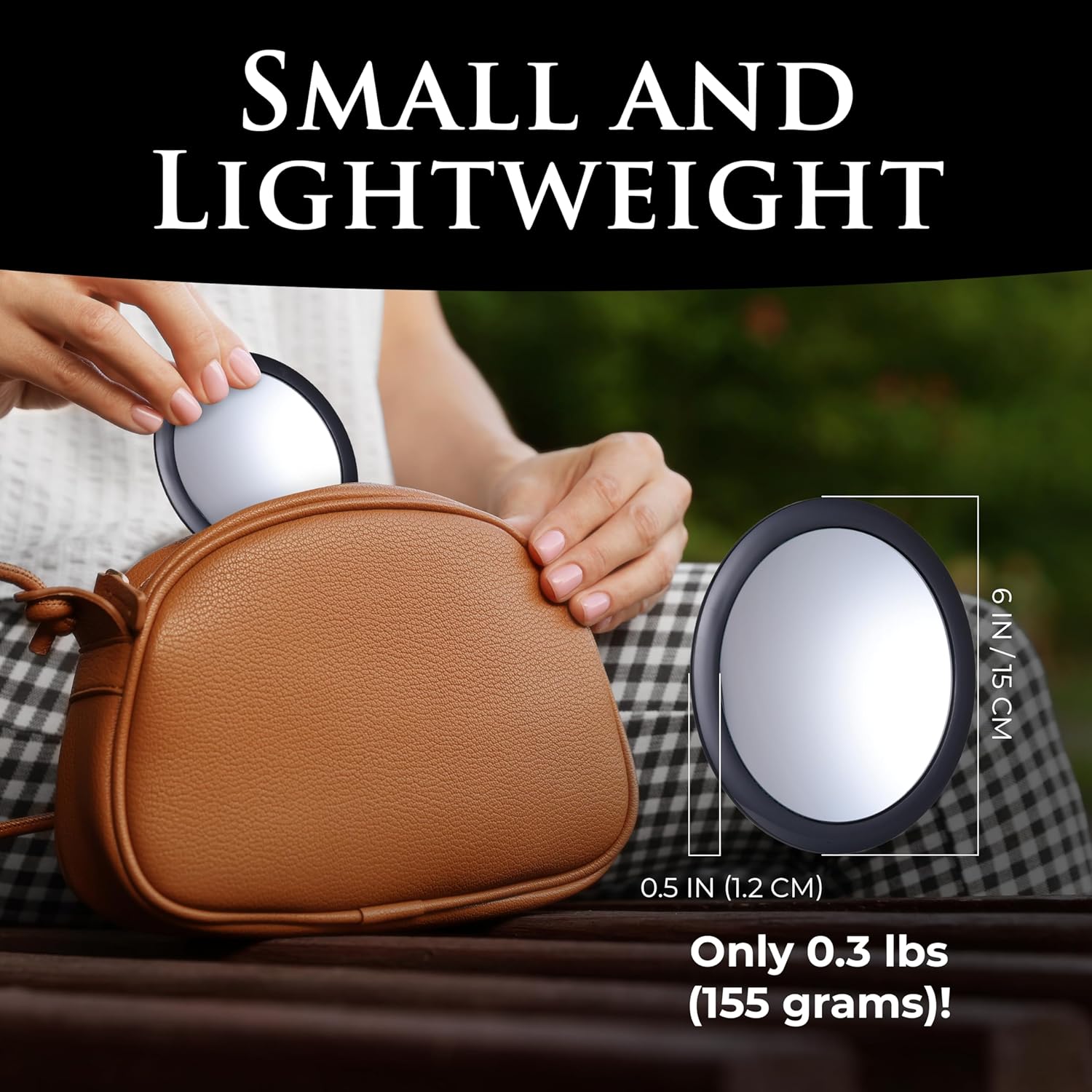 30X Magnifying Makeup Mirror with Suction Cups (Black)