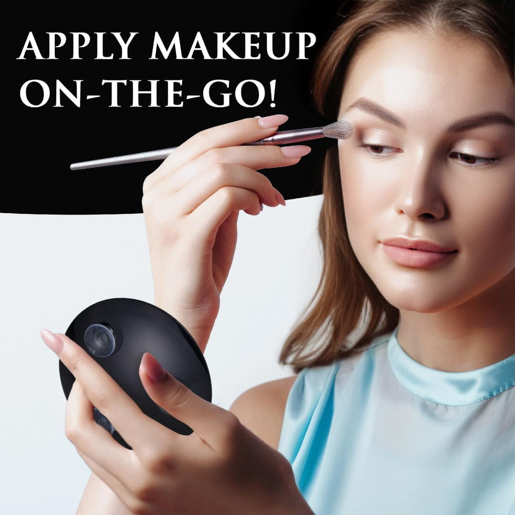 MIRRORVANA Mega-Powerful 30X Magnifying Makeup Mirror - Stick On, Ultra Portable Travel Cosmetic Mirror for Precise Makeup and Grooming, 6-inch (Black)