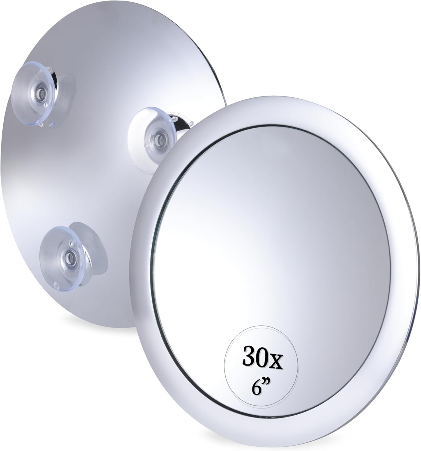 30X Magnifying Makeup Mirror with Suction Cups (Chrome)