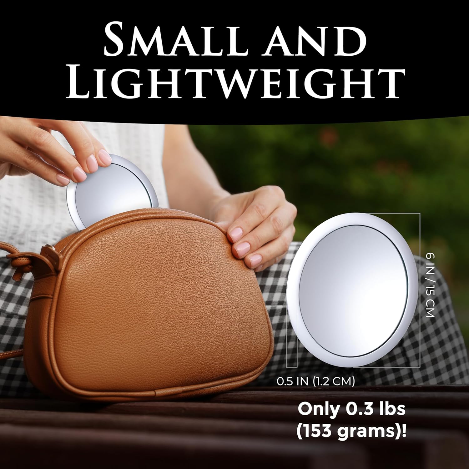 30X Magnifying Makeup Mirror with Suction Cups (Chrome)